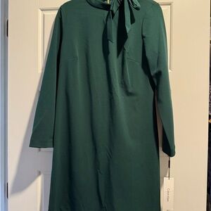 Calvin Klein Dark Green Long Sleeve Dress